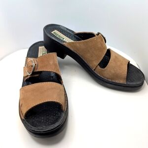 Joseph Seibel Brown Suede Slide Sandals